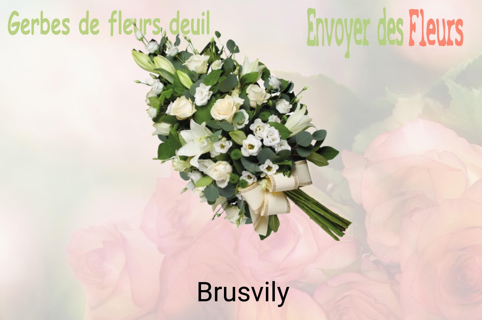 Gerbe de fleurs de deuil livrée à Brusvily